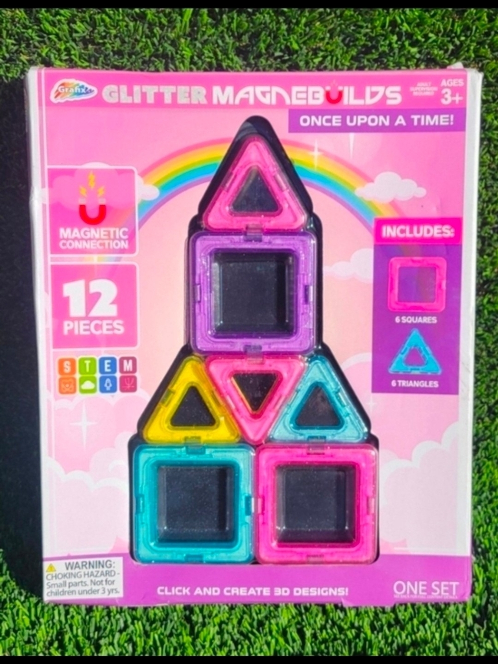 Kids Magnetic Building Set - Pink, Purple, Blue, Yellow NEW